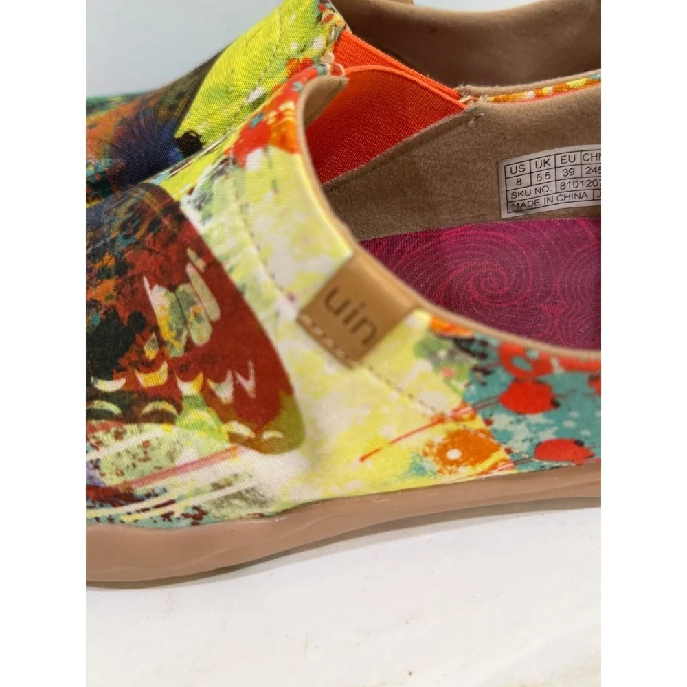 UIN Toledo Loafers Women's Size 8 Slip On Comfort Shoes Butterfly Artsy